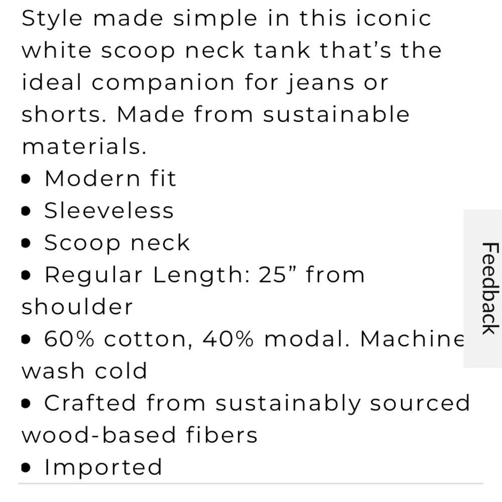 WHBM Metallic Scoop Neck Tank - Picture 3 of 8